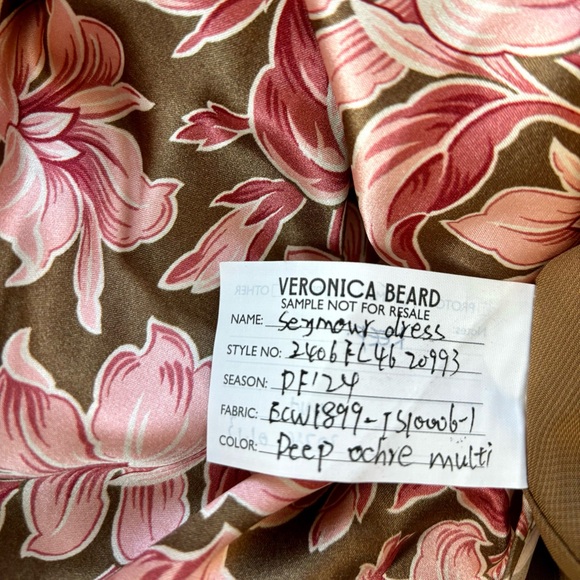 Veronica Beard Seymour Stretch-Silk Dress in Deep Ochre NWOT - Picture 9 of 9